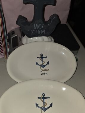 Rae Dunn Cream Oval Serving Dish And Anchor- Artisan Collection
